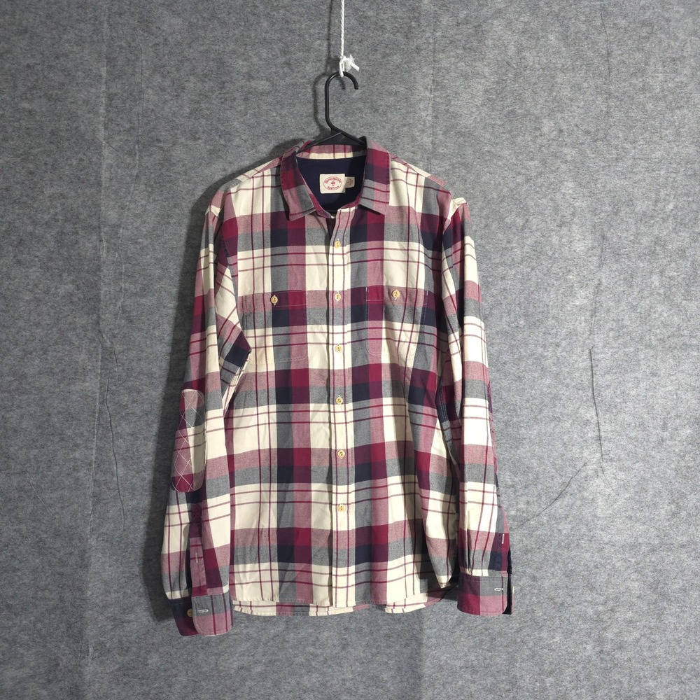 Brooks Brothers Red Fleece Plaid Shirt Mens Large Button Down Long Sleeve Check